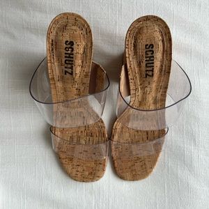 Schutz Victorie Cork & Vinyl heel